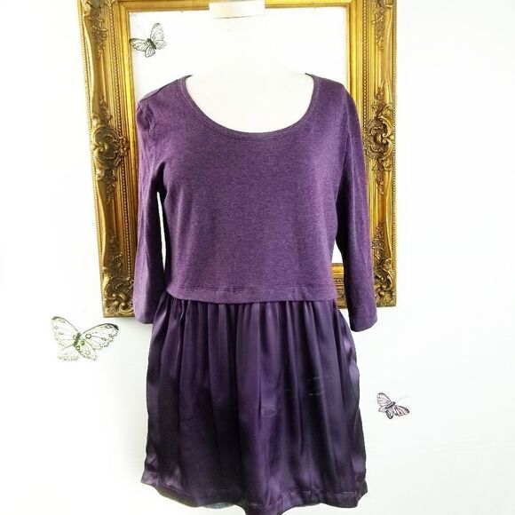 Soft Surroundings purple mixed material tunic top - Picture 1 of 7